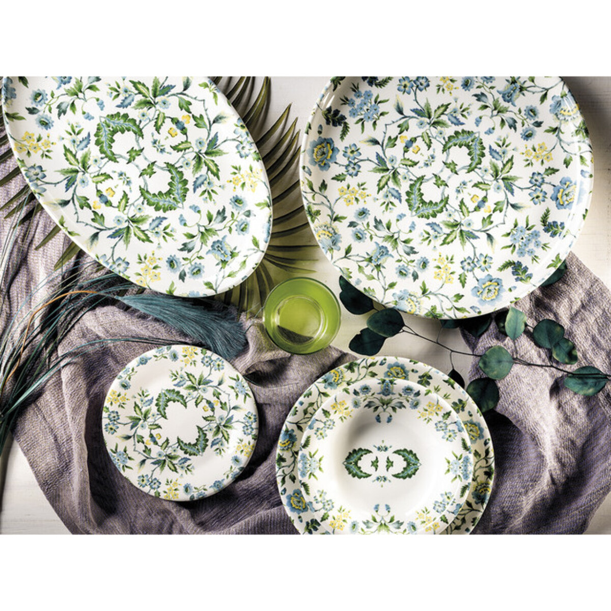 Piatto da portata tondo Sanremo in ceramica sottosmalto