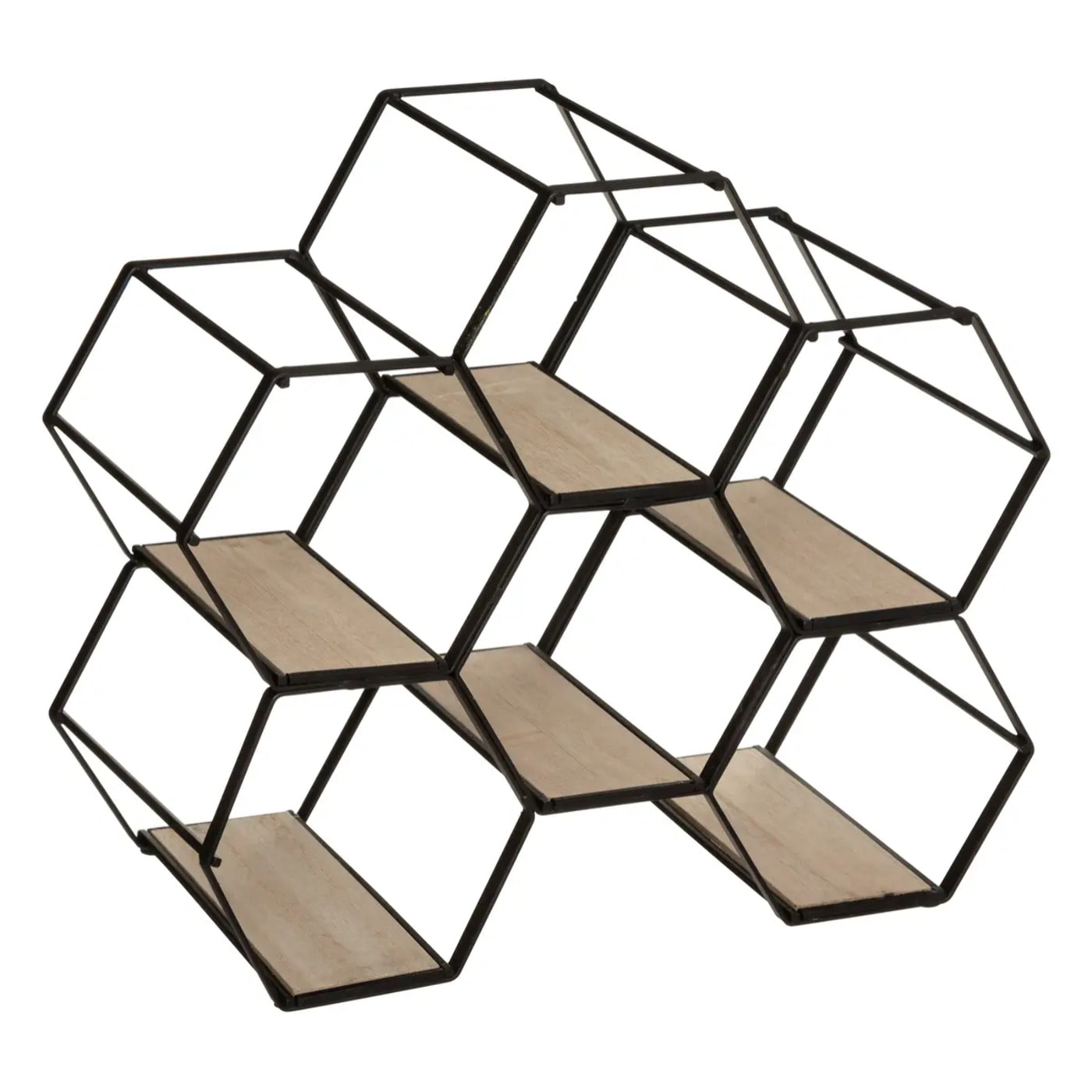 Porte - bouteilles - 6 bouteilles "Arty" - métal et bois - noir - 26x29 - 5 cm