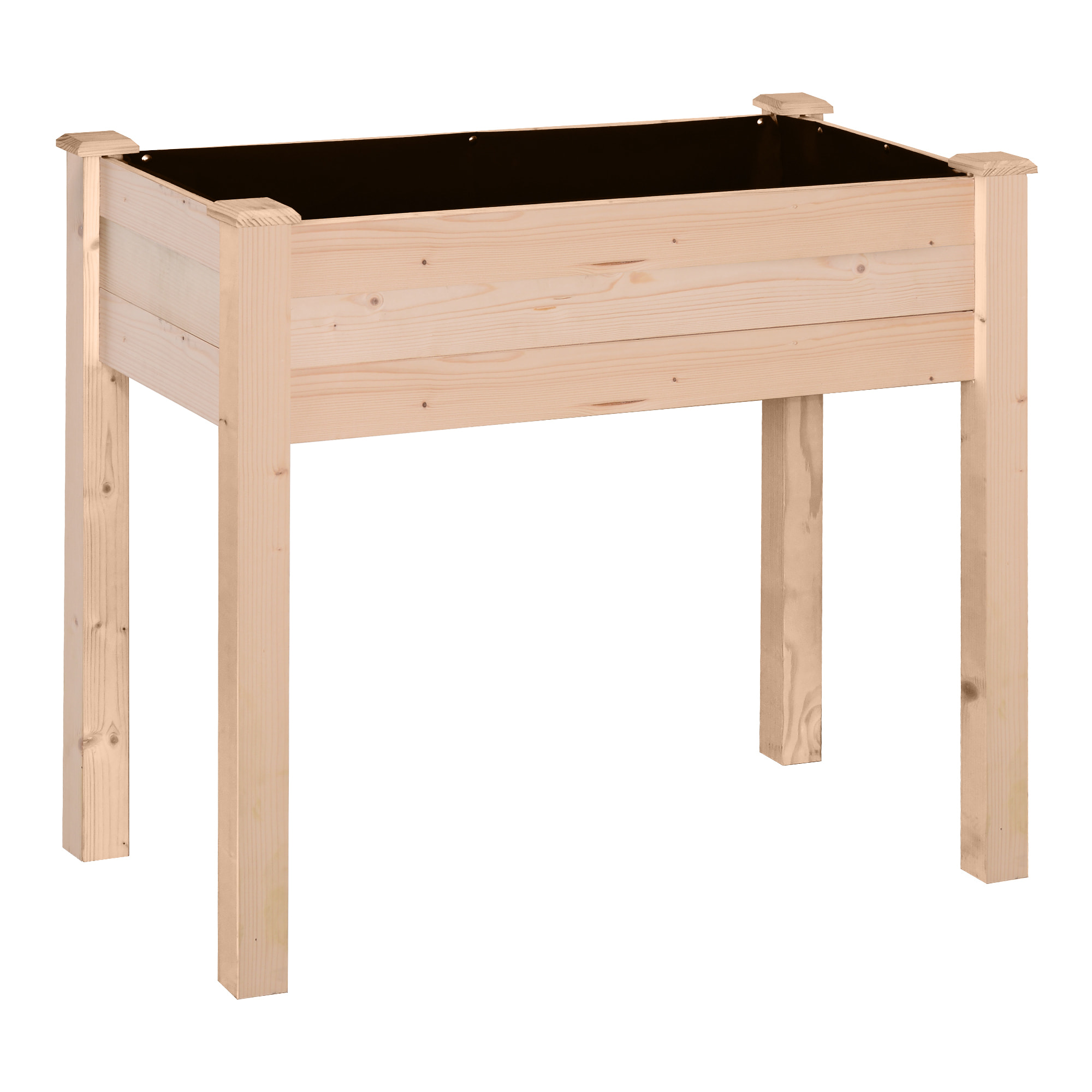 Jardinière sur pieds bois dim. 86 x 46 x 76 cm inserts d'irrigation feutre de drainage inclus