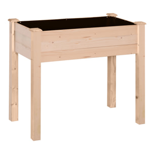 Jardinière sur pieds bois dim. 86 x 46 x 76 cm inserts d'irrigation feutre de drainage inclus