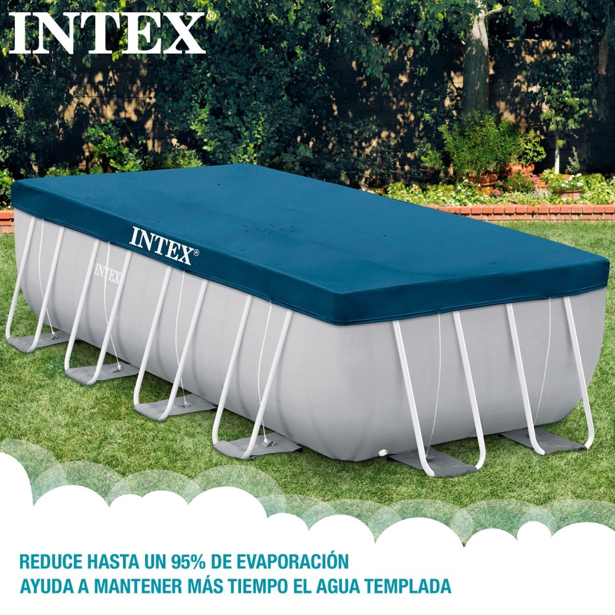 Cubierta de piscina rectangular l400x20cm en pvc y polipropileno