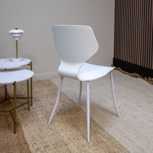 Lot de 4 chaises en polypropylène blanc mat
