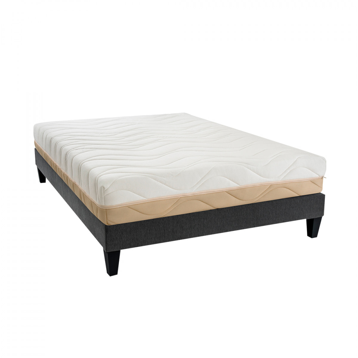 Ensemble Matelas Mousse Supersoft Leman avec sommier en bois