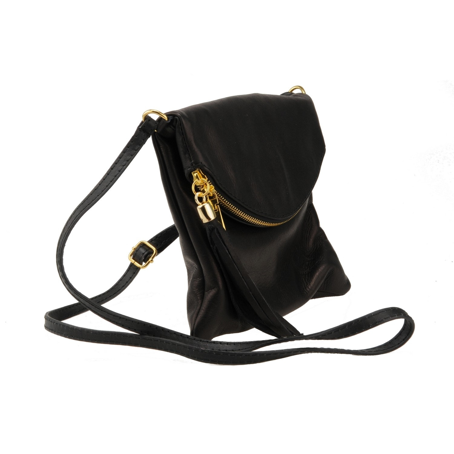 Borse Donna colore Nero-in pelle Made in Italy 18x20x2cm