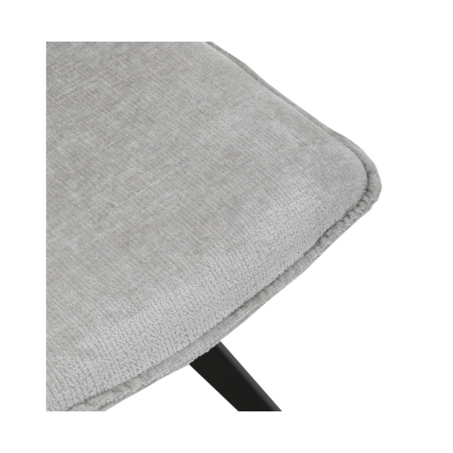 Chaise ergonomique velours et pieds croix métal - 3 coloris - LISBONNE