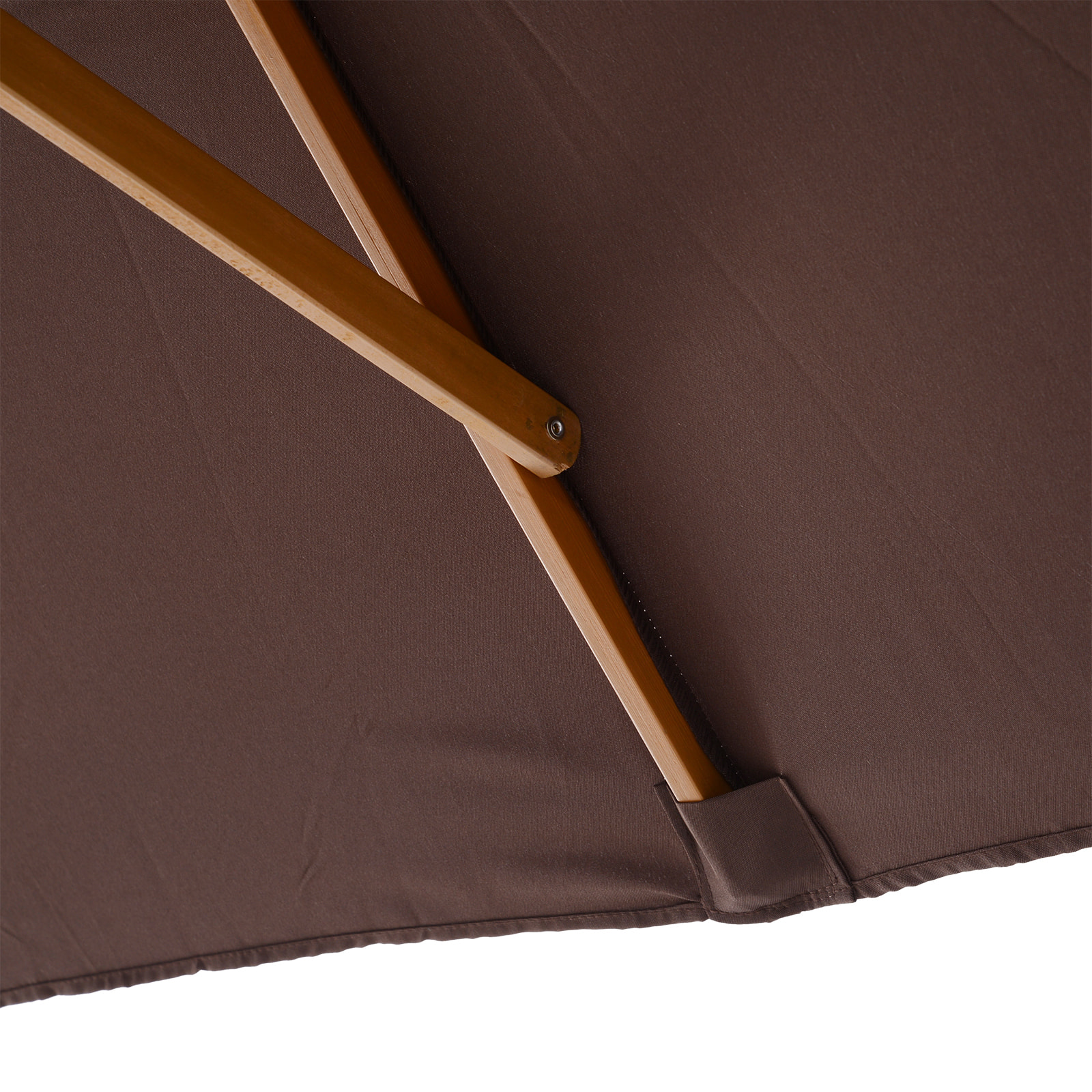 Sombrilla tipo Parasol Mástil de Madera 2x3 m Chocolate