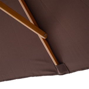 Sombrilla tipo Parasol Mástil de Madera 2x3 m Chocolate