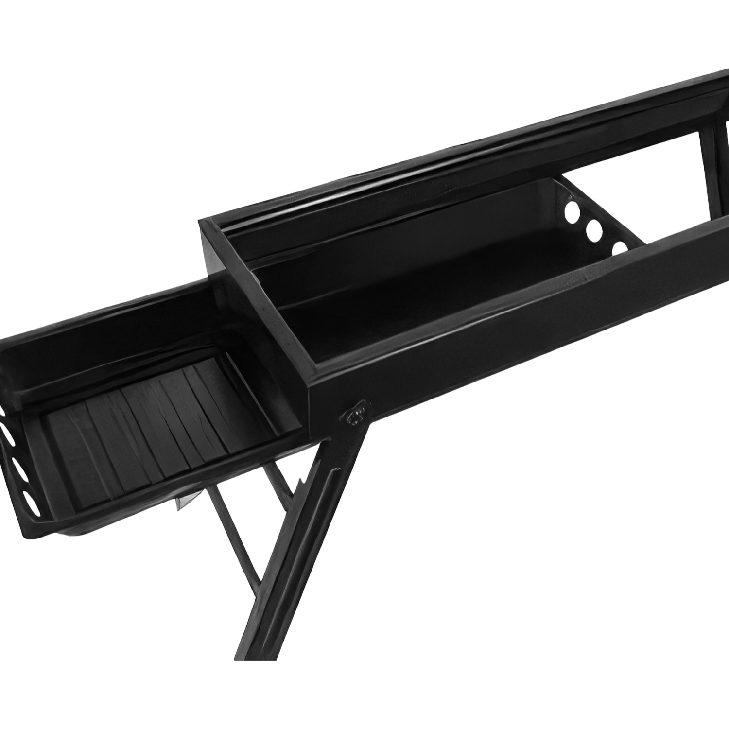 Barbacoa portátil de carbón YF-60 con diseño plegable, bandeja deslizante y ventilación optimizada para una cocción uniforme y eficiente.