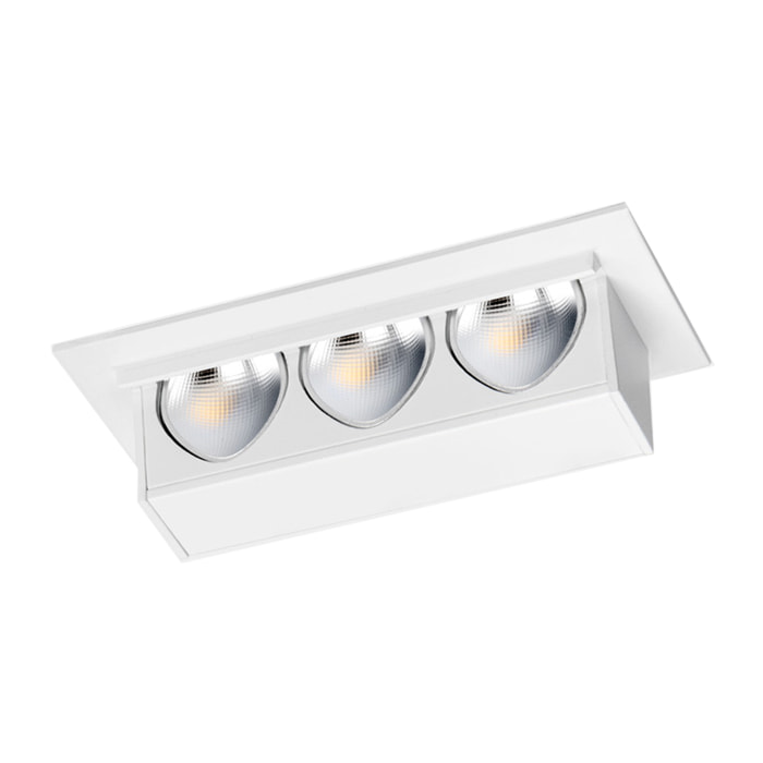 LEDS C4 Downlight Bento Wall Washer 3 LEDS 3 Blanco cálido - 3000K CRI 90 Negro IP20 230lm