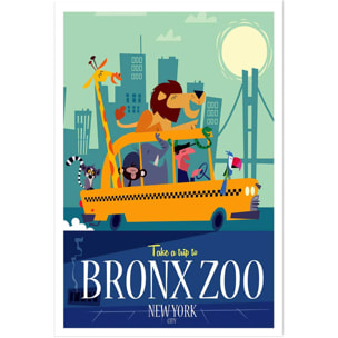 Poster retro bronx zoo Affiche seule