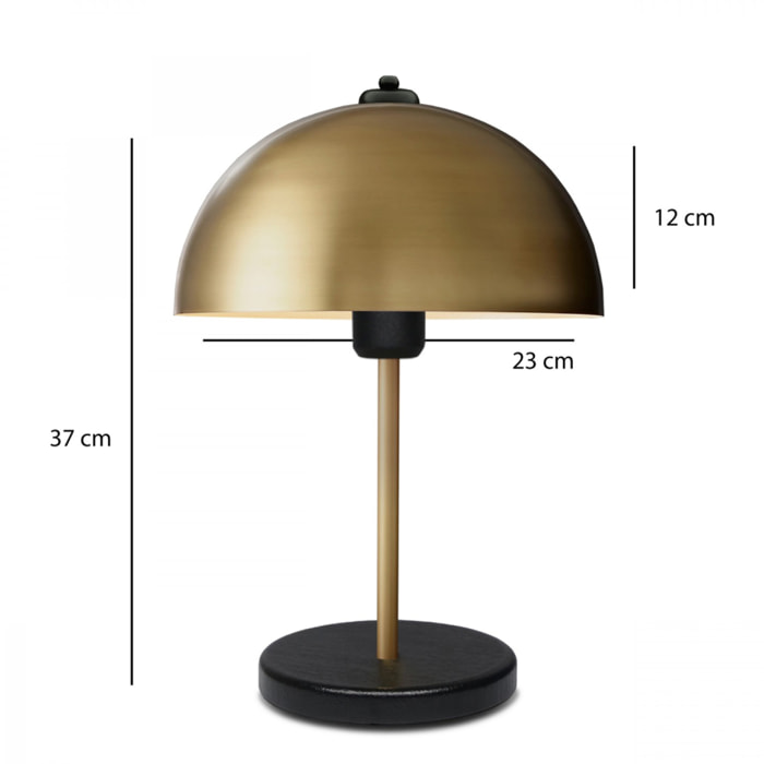LIN Lampe de table champignon doré 37cm