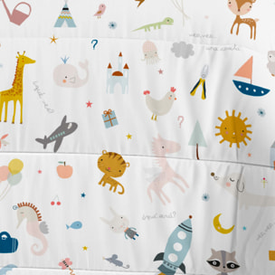 Edredón Nórdico Estampado - Infantil - 100% Algodón - 200 gr/m² con Tacto Pluma - Veo Veo