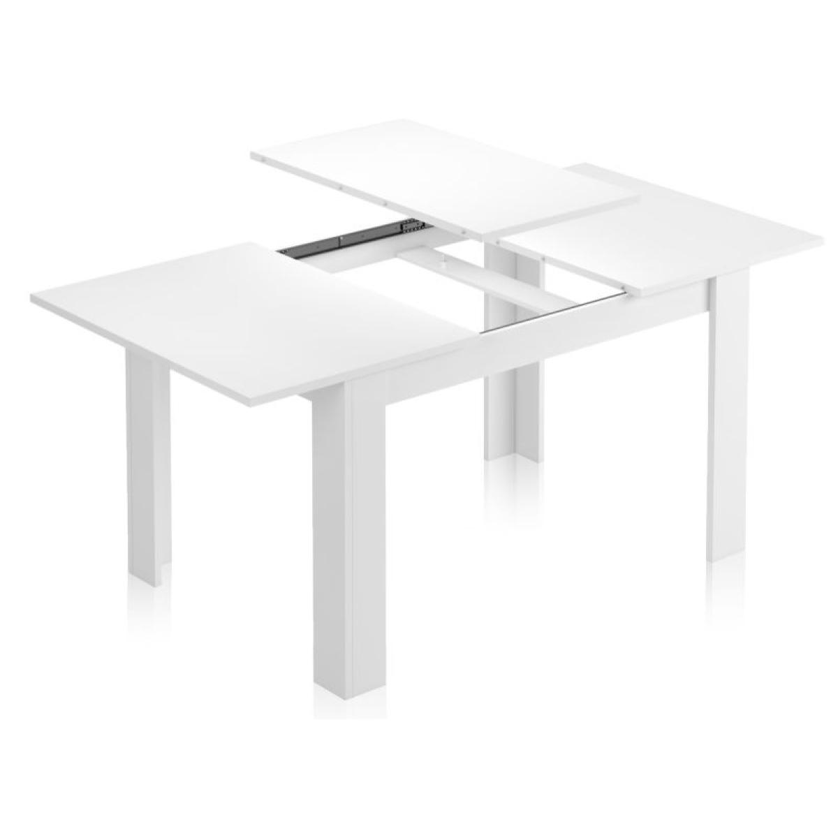 Mesa de comedor extensible Kendra 140 Blanco Artik (Blanco Mate)