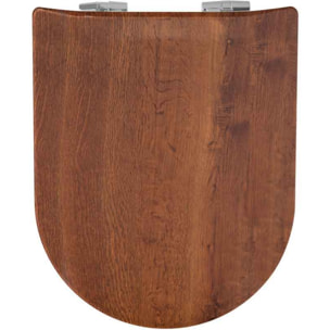 Abattant wood slim avec descente assistée esprit chêne rustique' - Marron Foncé