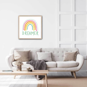 Affiche Dreamer graphic Affiche + cadre en bois - Chêne