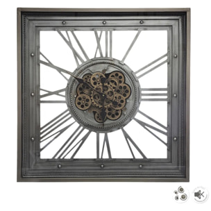 Horloge "Mécanisme" métal 80x80cm