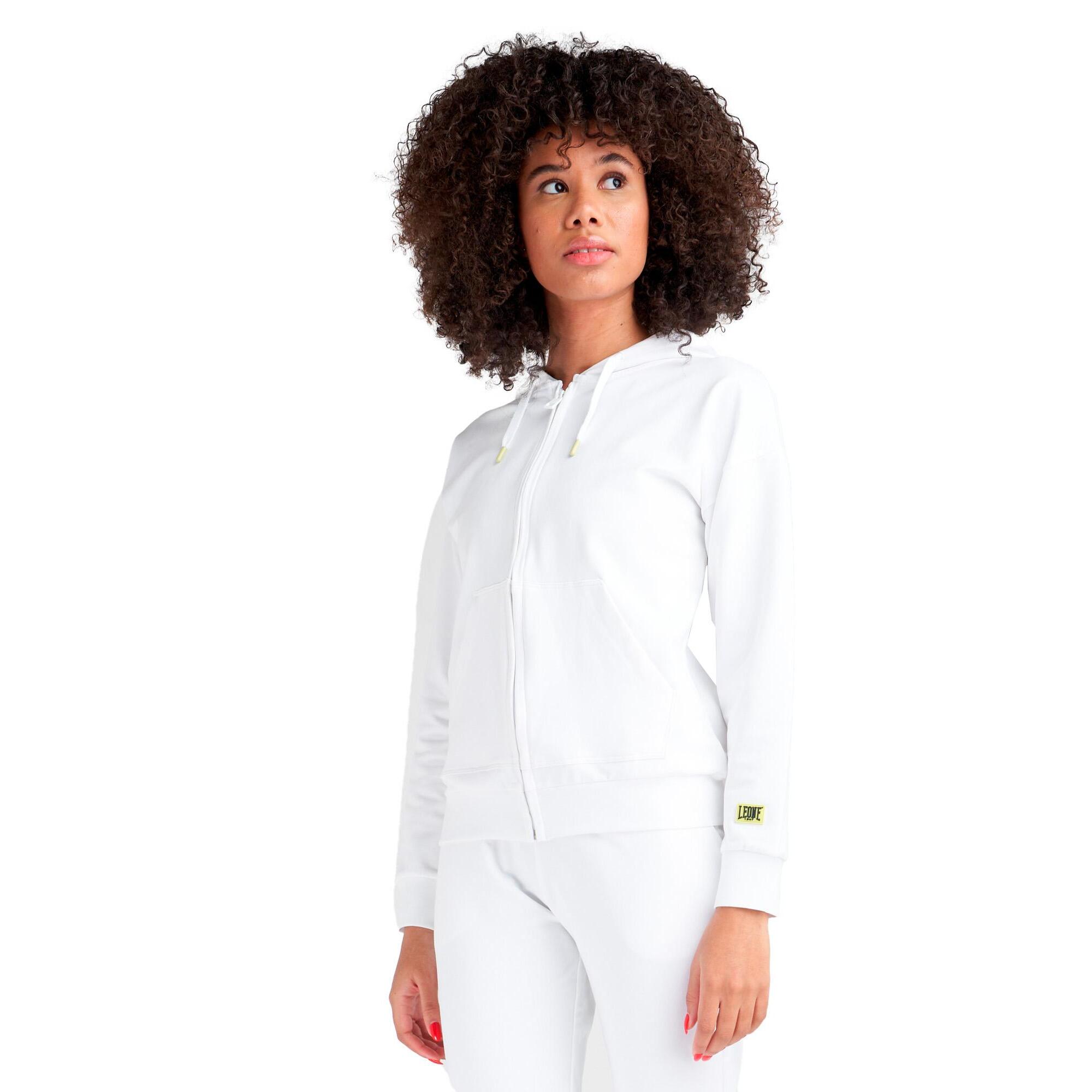 Chándal de mujer neón con capucha y cremallera