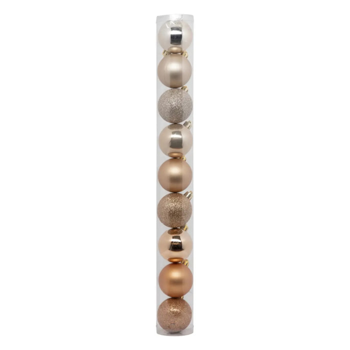 Boule de Noël plastique 60mm x9 nude