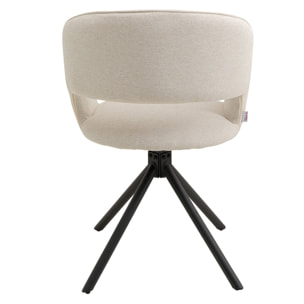 Chaise avec accoudoirs pivotante Gina noire Kare Design