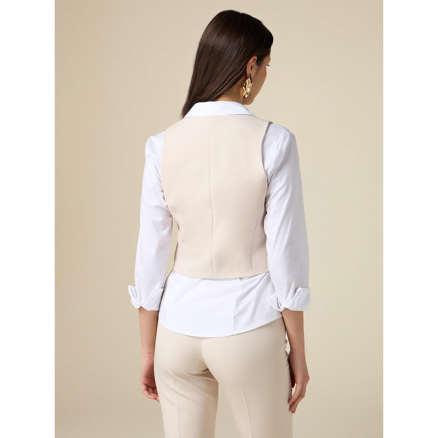 Oltre - Gilet in tessuto tecnico - Beige