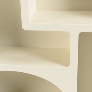 HELENA - Etagère 6 niches 100x26cm en bois peint couleur beige