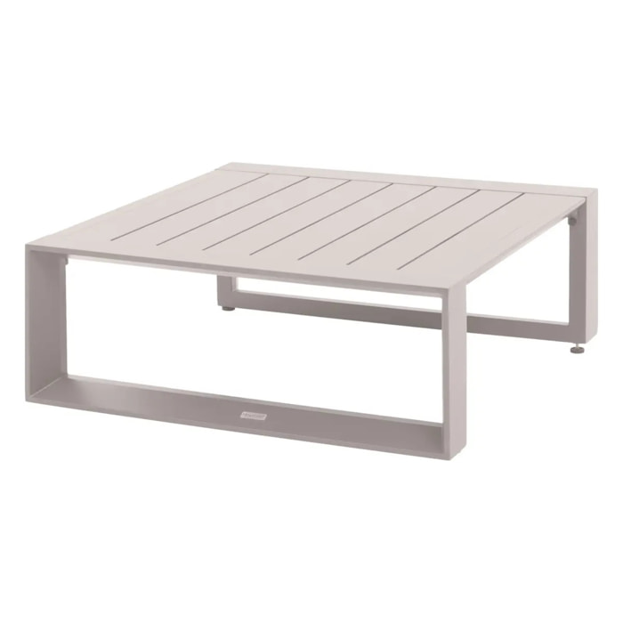Table basse de jardin carrée "Allure" avoine 79 x 79 x 30cm en aluminium