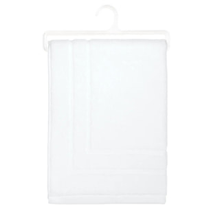 Tapis de bain - coton - blanc - 50x70 cm