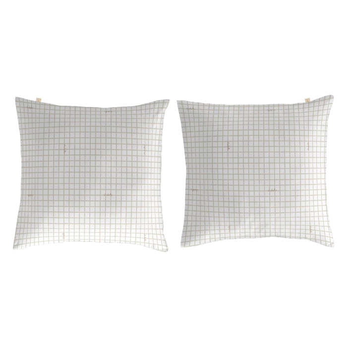 2 Fundas de almohada 50x50 cm lino REALEJO - 100% algodón -
