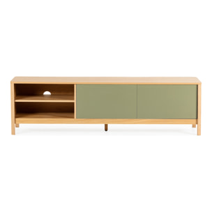 Mueble Tv Nassau 2 puertas efecto Roble/Verde