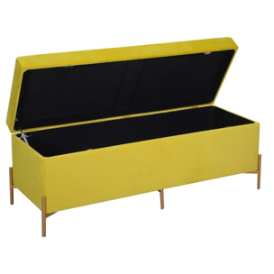 Panca contenitore Vacchetti in velluto giallo cm115x40h45