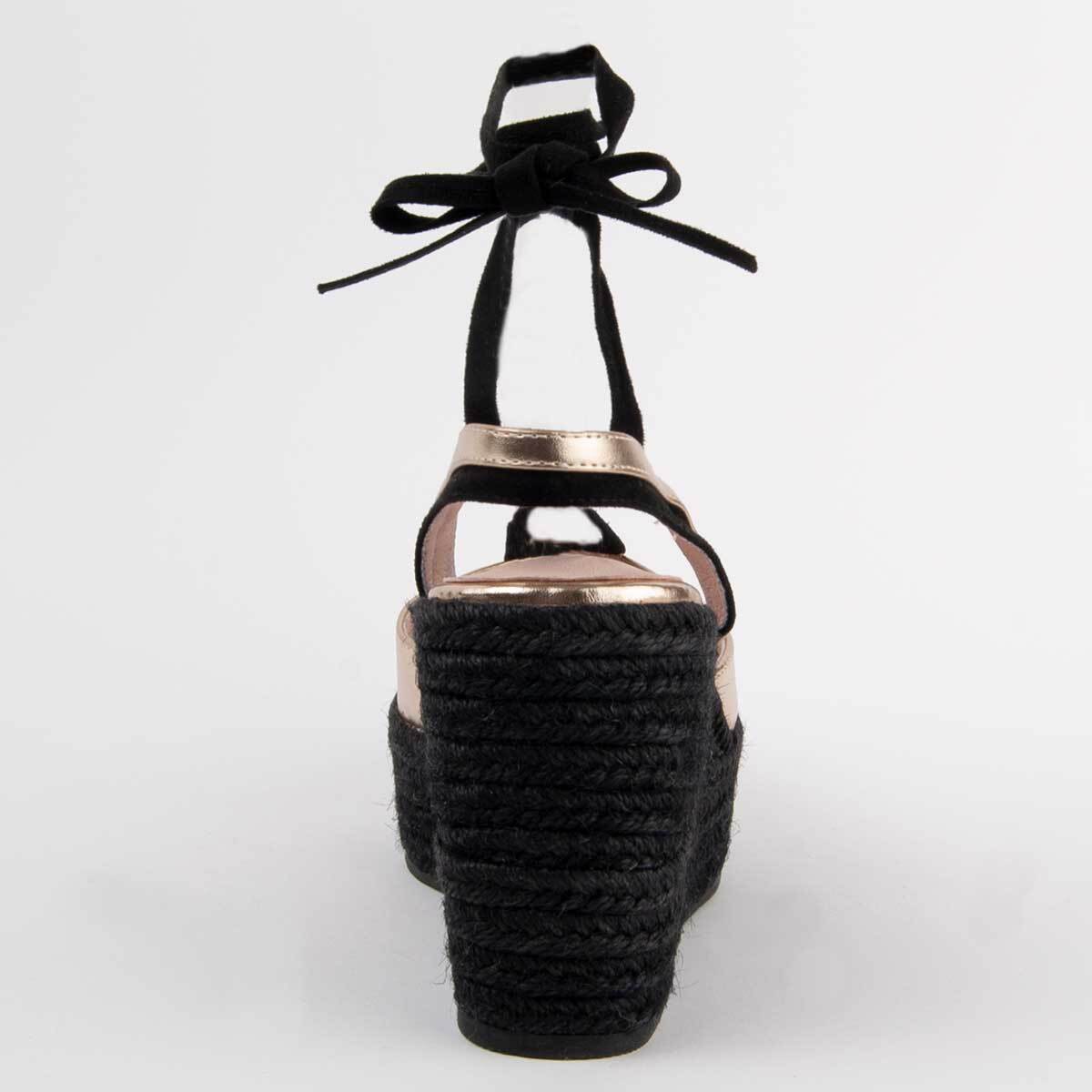 Alpargata De Cuña - Dorado - Altura: 8 Cm