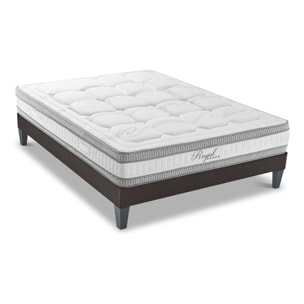 Ensemble Matelas Royal 5* & Sommier KIT15, 24 cm, Mémoire de Forme et Mousse Hypersoft, Technologie tri-Lattes, Soutien Mi-Ferme