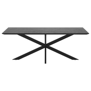 Table rectangulaire 8 personnes en bois de teck recyclé noir 220 cm - Marvel