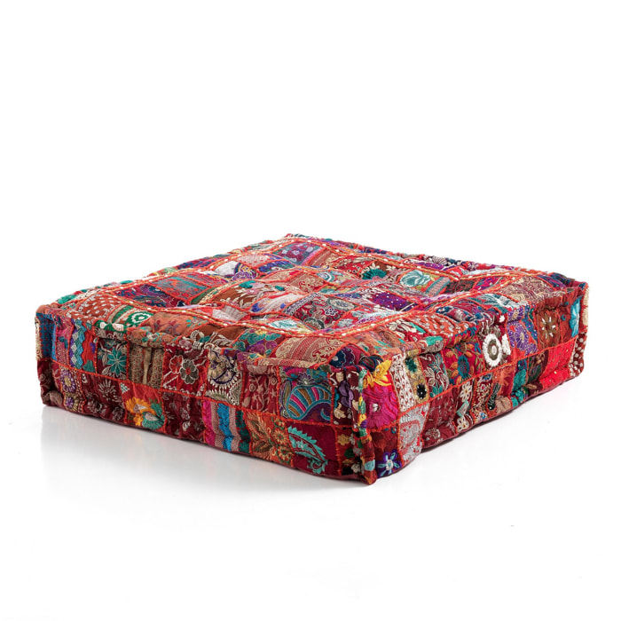 TOMASUCCI Pouf quadrato YARA RED PATCH Multicolore