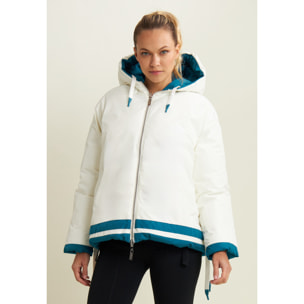 Piumino double-face donna con cappuccio regolabile