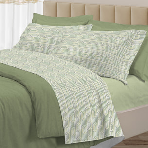 Completo letto henry verde in cotone 100% cotone