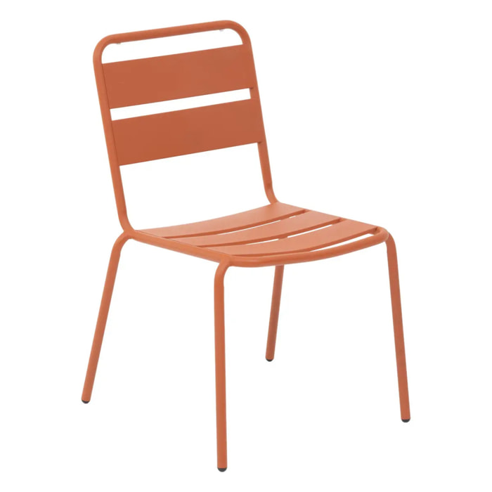 Chaise de jardin empilable "Phuket" ambre en acier traité epoxy
