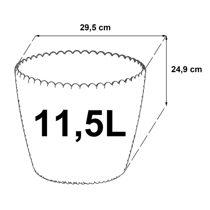 Maceta redonda 11,5L Prosperplast Splofy en color blanco roto