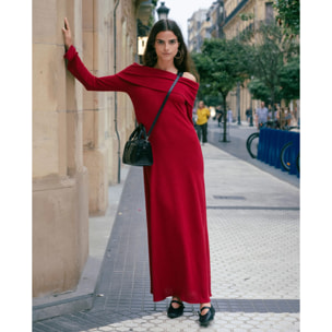 Vestido largo de punto con manga