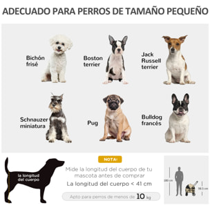 Carrito para Perros 2 en 1 Cochecito para Perros Pequeños Plegable con 2 Correas de Seguridad 2 Bolsillos Laterales Cojín Lavable y Ruedas Universales Carga 15 kg Caqui