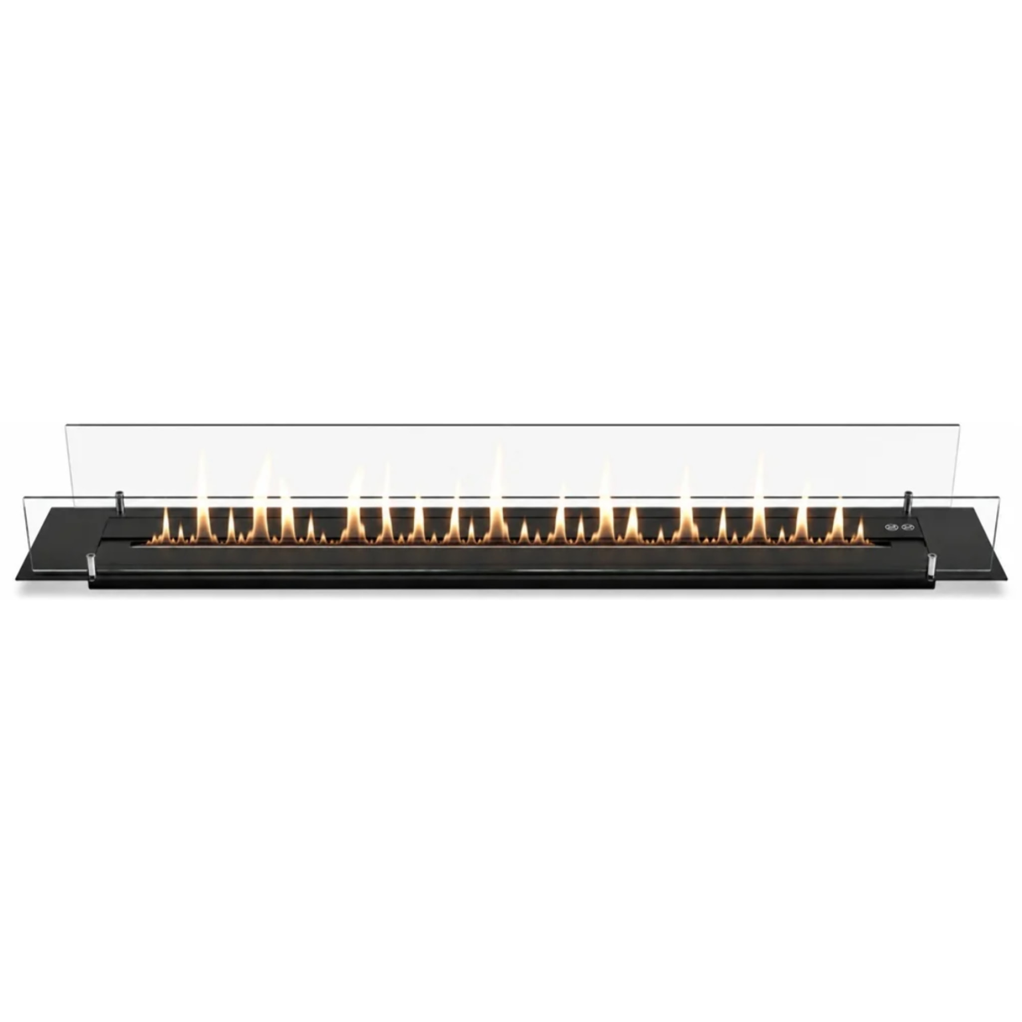Topline - Bruciatore Per Camino A Bioetanolo 4lt Da Incasso 150x21x25 cm Black Edition in Acciaio