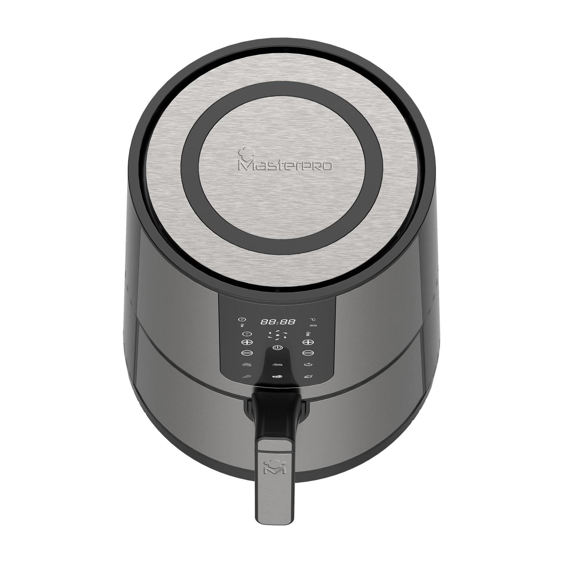Freidora de aire rocket sin aceite de 3,6l y 1500w con pantalla led táctil y temperatura regulable masterpro