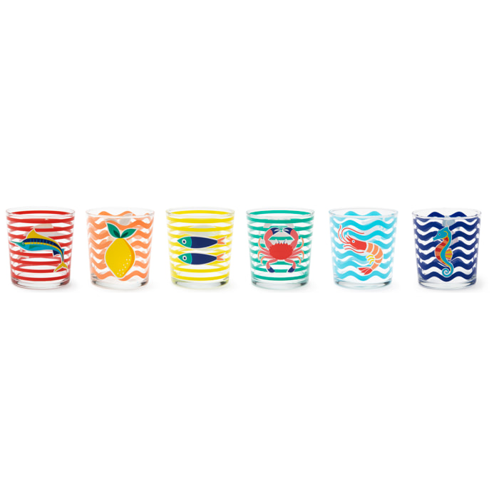 Lot de 6 verres Excelsa Corfù, verre, 35 cl, multicolore