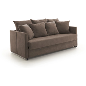 Sofá Cama Litera Miami 3 Plazas Tela Antimanchas Color Gris