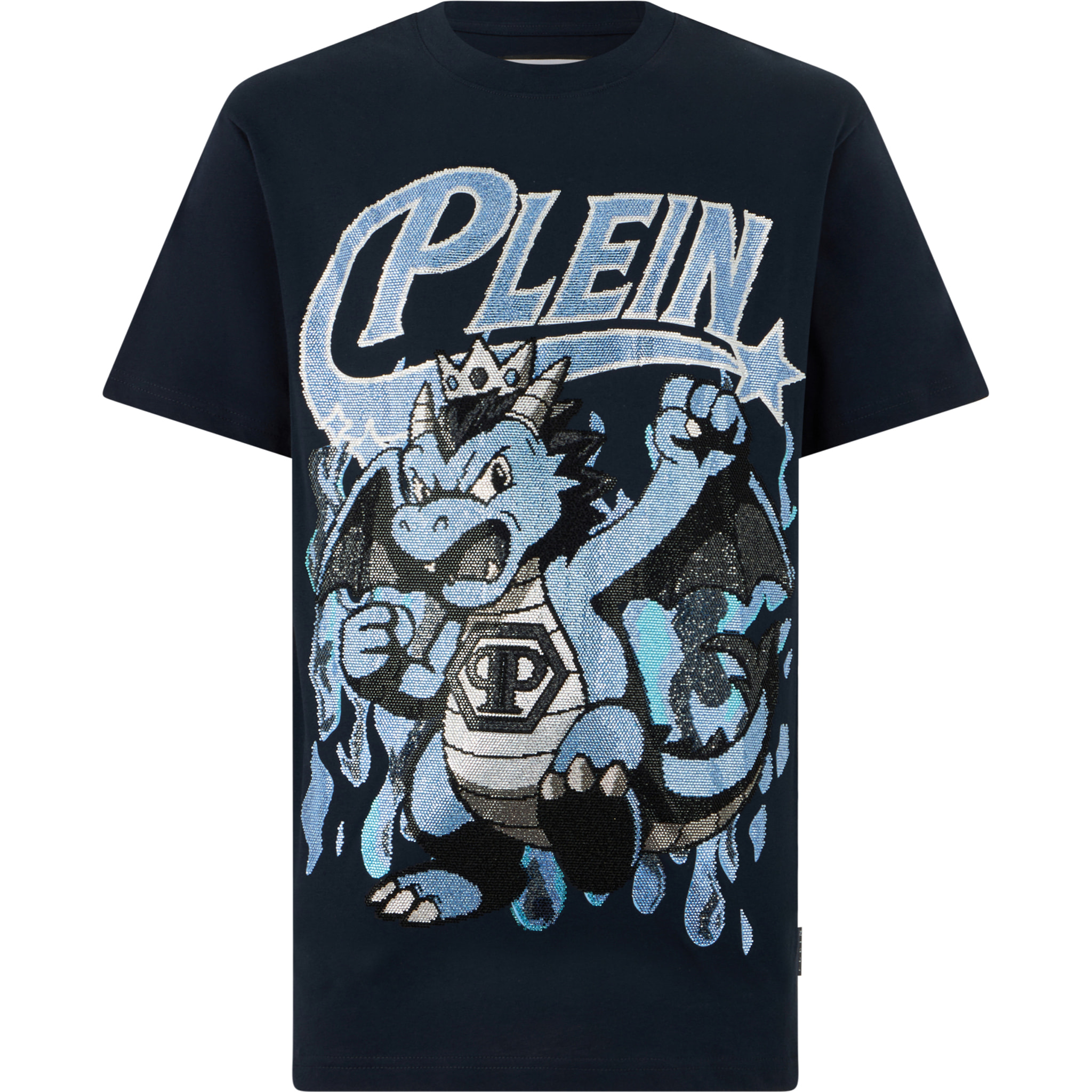 PHILIPP PLEIN Camiseta de cuello redondo y manga corta DRAGON