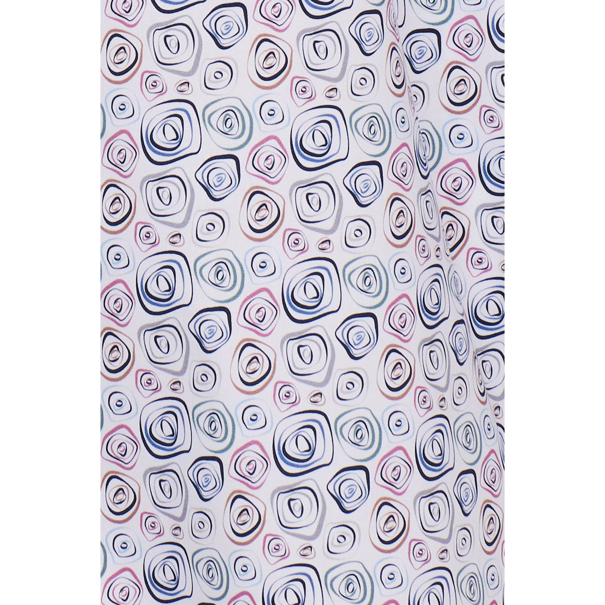 Camicia Uomo 2 Bottoni Button Down Slim Popeline Stampato Bianco e Blu
