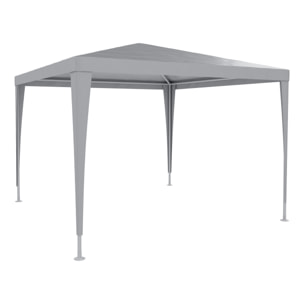 Gazebo 3x3 M Struttura Acciaio Copertura PE 110 gr/m² Impermeabile Idrorepellente Resistente Raggi UV Tenda Picnic Campeggio Esterno Giardino Grigio