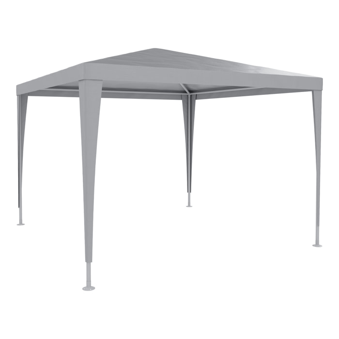 Gazebo 3x3 M Struttura Acciaio Copertura PE 110 gr/m² Impermeabile Idrorepellente Resistente Raggi UV Tenda Picnic Campeggio Esterno Giardino Grigio