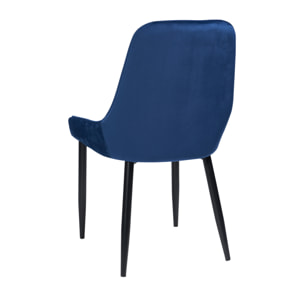 SEDIA IMBOTTITA IN VELLUTO BLUE - misura 48,5x51x87,5 - SET 2 pezzi