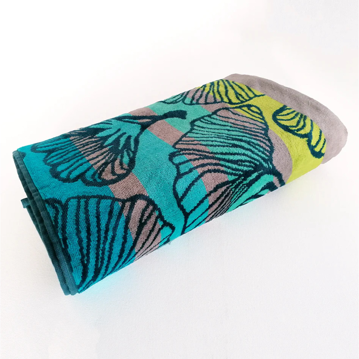 Serviette de plage éponge velours Jacquard Bleu 100x175 470g/m² - Playamar